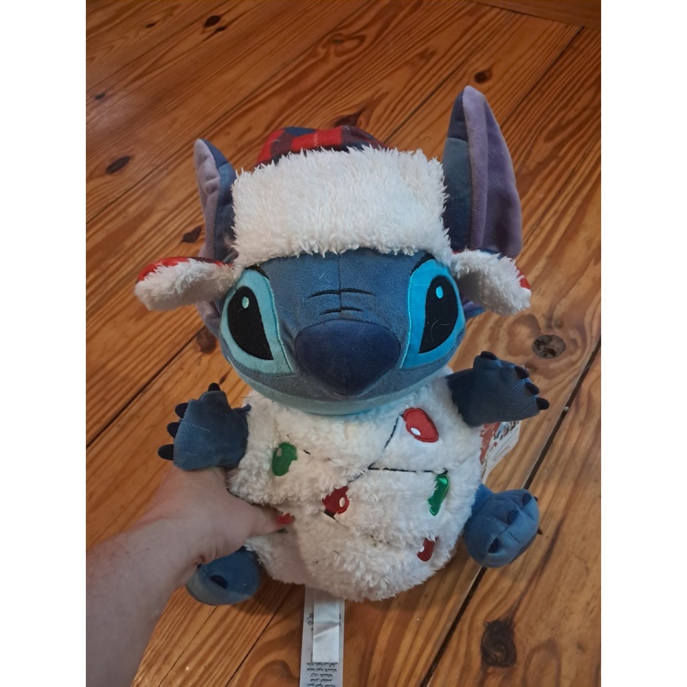 NEW Disney Christmas 2021 Santa Stitch Light Up Holiday Medium 12" Plush j20